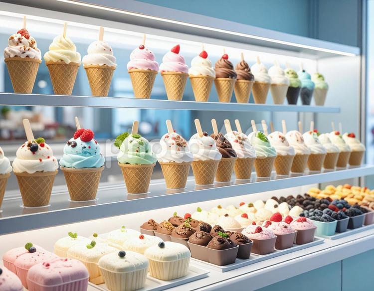 おしゃれなアイスクリーム屋 アイスクリーム,スイーツ,デザートの写真素材
