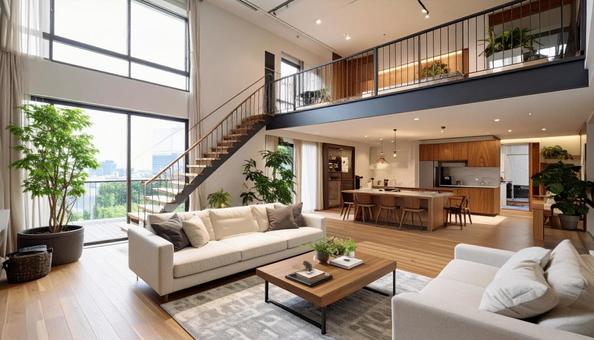 ロフト型の住宅 日本の近代的な住宅 ロフト型の住宅 日本の近代的な住宅の写真