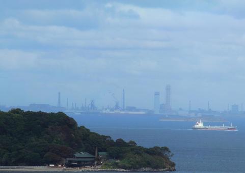 猿島と東京湾 海,空,景色の写真素材