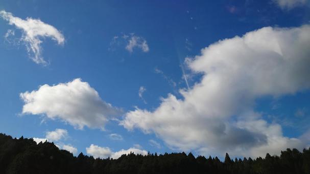 空 空 空,青空,雲の写真素材