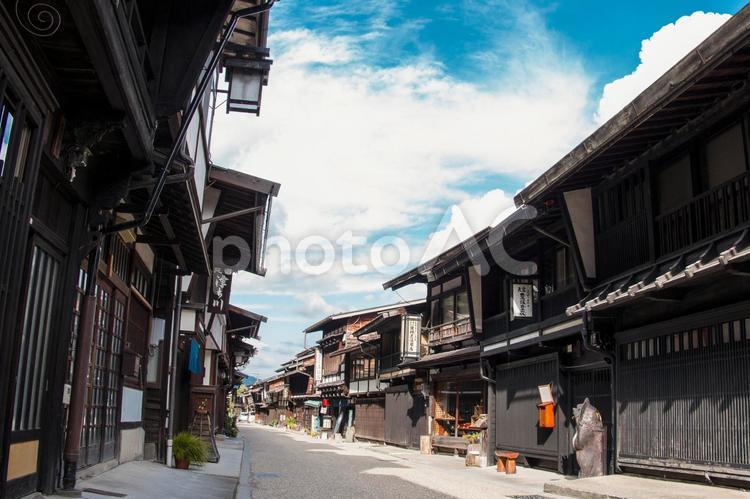 奈良井宿の風景 2 素材,風景素材,宿場町の写真素材
