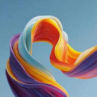 光を纏う抽象的な波の曲線 光を纏う抽象的な波の曲線の写真