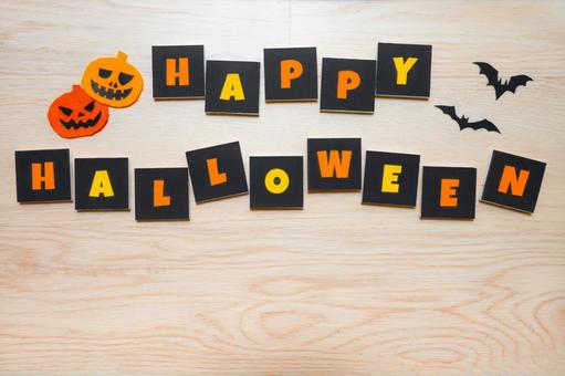 木目背景のハロウィンデザイン 木目背景のハロウィンデザイン ハロウィン,ジャックオランタン,文字の写真素材