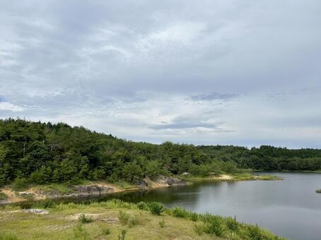 竜吟湖 岐阜県 湖 竜吟湖,湖,湖畔の写真素材