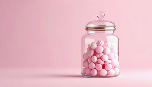 カラフルな瓶詰めキャンディー カラフルな瓶詰めキャンディーの写真