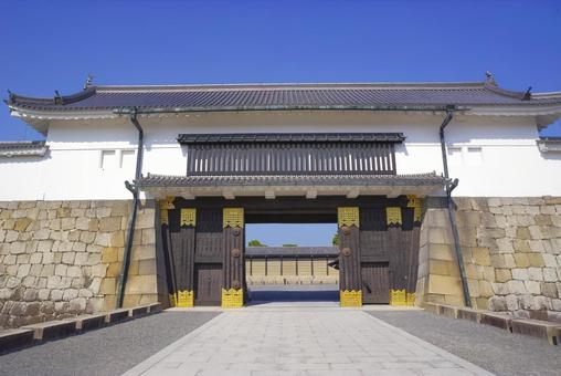 世界遺産 二条城の東大手門と石垣 二条城,東大手門,世界遺産の写真素材