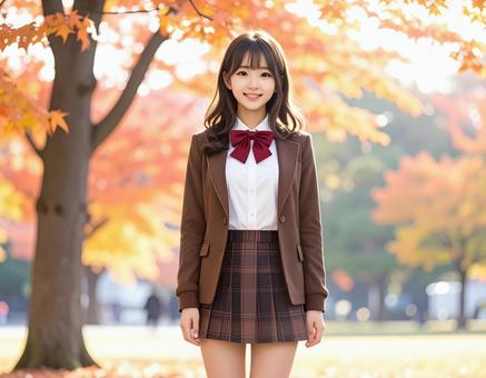 紅葉の公園を散歩 紅葉の公園を散歩の写真