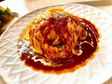 オムライス オムライス,お洒落,美味しいの写真素材