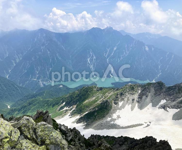 立山から黒部湖と針ノ木岳1 登山,山,高原の写真素材