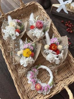 クリスマス　ガーランド　ドライフラワー 12月,サンタ,クリスマスの写真素材