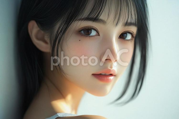 微笑の美しい黒髪日本女性 女性,美女,若いの写真素材