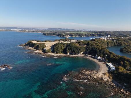 三浦・浜諸磯 2025年秋 ドローン,空撮,浜諸磯の写真素材