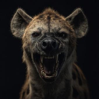 精悍なハイエナのクローズアップの写真