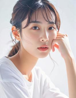 若い女性の美容ポートレイト写真 若い女性の美容ポートレイト写真の写真