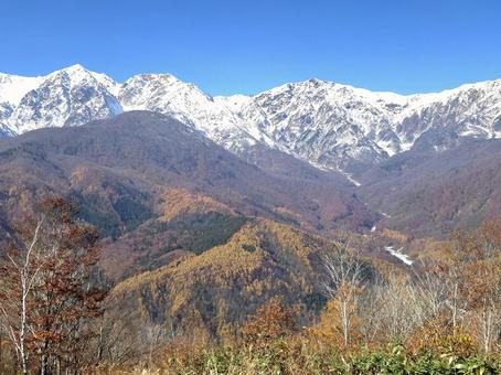 雪の北アルプス 北アルプス,雪景色,自然の写真素材
