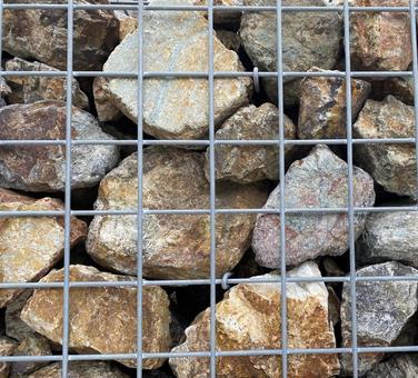 石 石,かご,石塚の写真素材