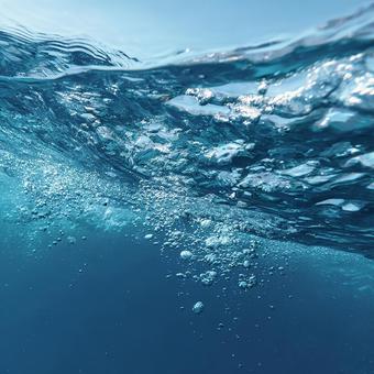 神秘的な水中の気泡 神秘的な水中の気泡の写真