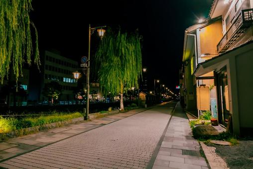 【島根】松江の夜景 島根,松江,夜景の写真素材