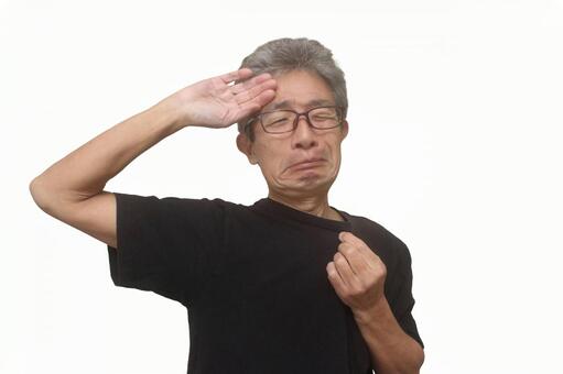 シニア　男性　暑い シニア,シニア男性,サラリーマンの写真素材