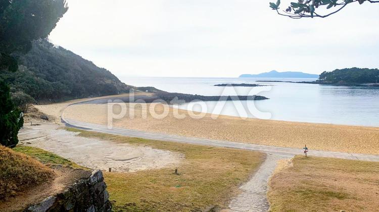 波戸岬の穏やかな風景 波戸岬,海,砂浜の写真素材