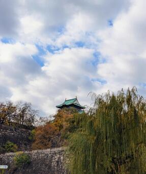 大阪城 自然,空,木の写真素材