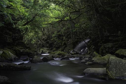 熊本-【小国町　夫婦滝】 熊本,小国町,夫婦滝の写真素材