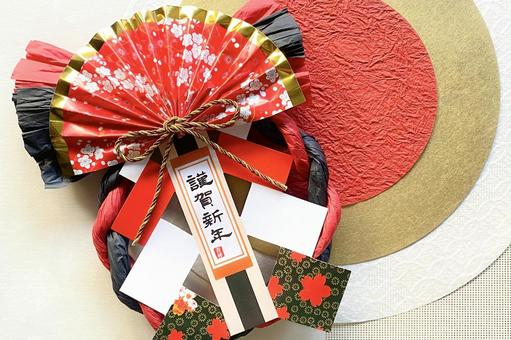 しめ飾り お正月,正月飾り,しめ縄飾りの写真素材