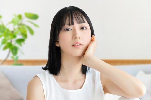 若い女性の美容イメージ 若い女性の美容イメージ 女性,美容,笑顔の写真素材