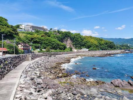 神奈川県足柄下郡真鶴町の琴ヶ浜からの眺望 神奈川県足柄下郡真鶴町の琴ヶ浜からの眺望の写真