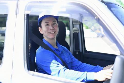 Photo, a delivery member, delivery driver, driving, 