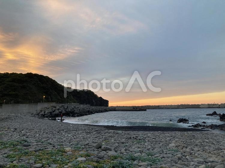 夕暮れ 海,美しい,遠景の写真素材