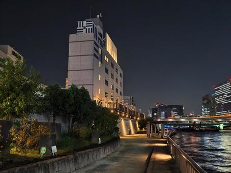 隅田川　夜景 隅田川,夜,夜景の写真素材