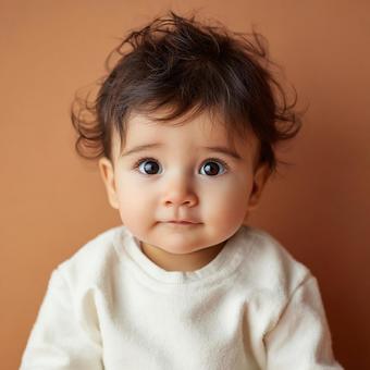健やかな成長を感じさせる赤ちゃん 健やかな成長を感じさせる赤ちゃんの写真