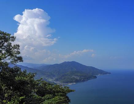 周防大島飯の山展望台から見た風景 周防大島,飯の山,海の写真素材