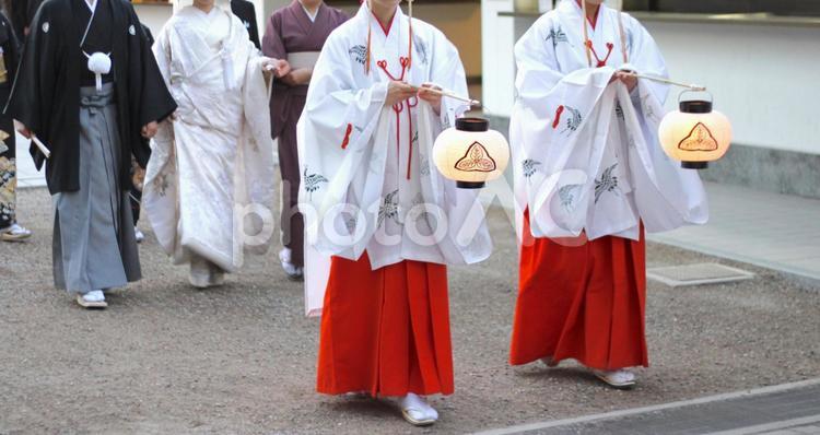 神社結婚式・参進の儀式 宗教,結婚式,ウエディングの写真素材