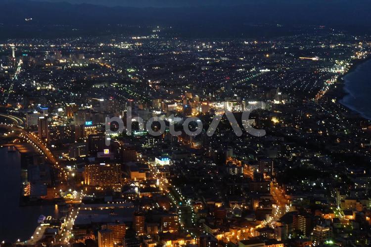 北海道　函館　函館山から見た函館の夜景 100万ドル,かがやき,きらめきの写真素材