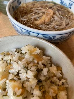 秩父名物　しゃくしなごはん　蕎麦 しゃくしな漬け,秩父,名物の写真素材