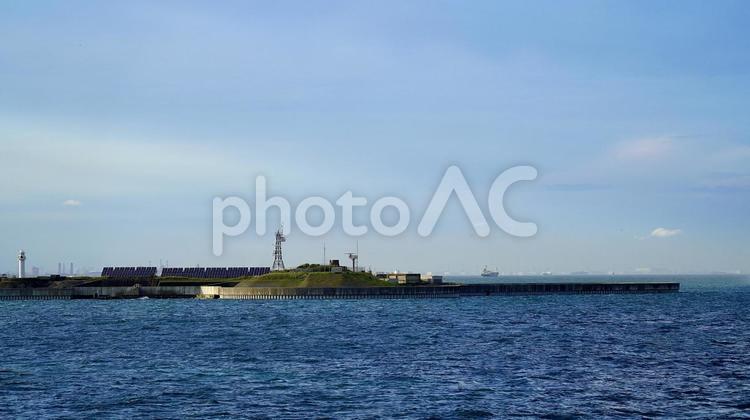 東京都の第二海堡の拡大写真 第二海堡,海,島の写真素材