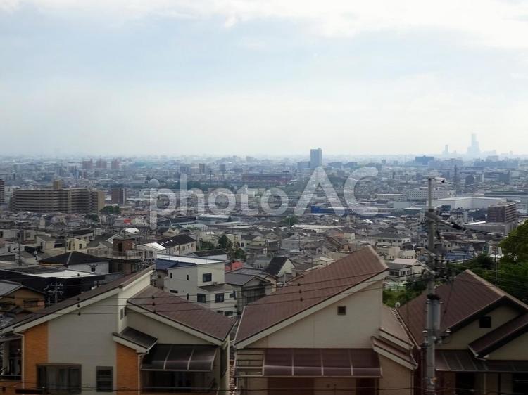生駒山から大阪市街を望む 大阪,浪速,東大阪の写真素材