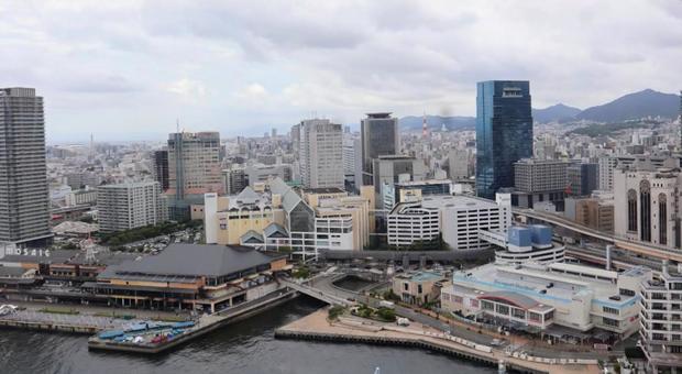 小さく見える 街並み,建物,風景の写真素材
