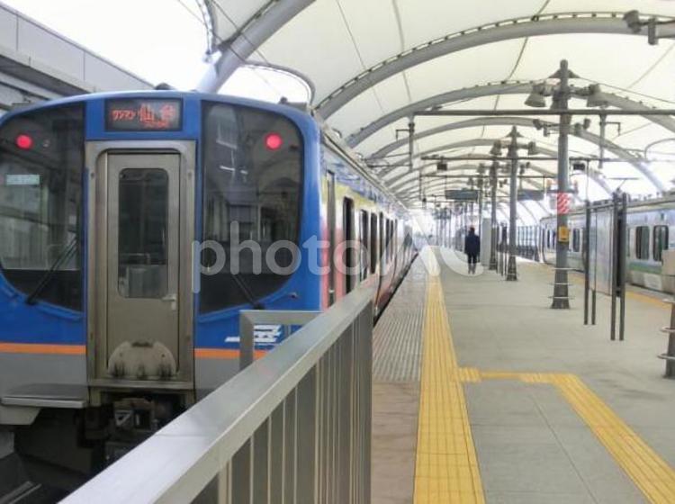 仙台空港アクセス線 鉄道,仙台空港,車両の写真素材