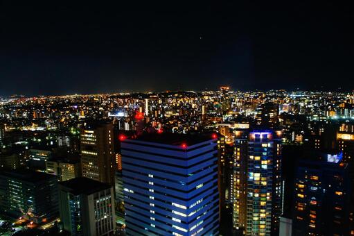 福岡タワーから見た百道浜周辺の夜景_5 風景,日本,九州の写真素材