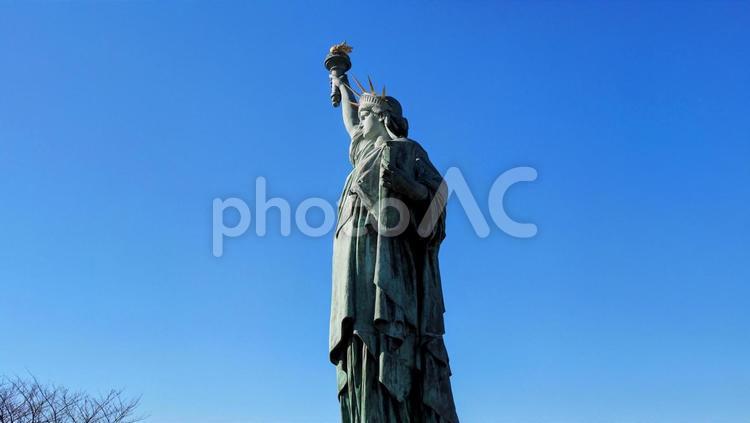 お台場海浜公園の自由の女神像（東京都） 冬,お台場海浜公園,自由の女神像の写真素材