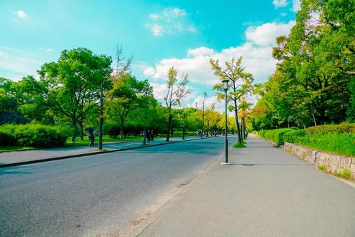 【大阪】大阪城公園駅の街並みの写真