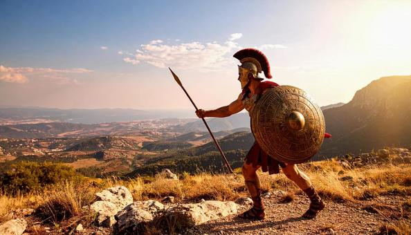 スパルタの戦士のイメージの写真