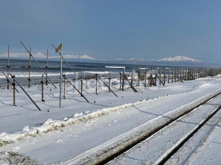 冬のオホーツクの線路 冬,線路,オホーツクの写真素材
