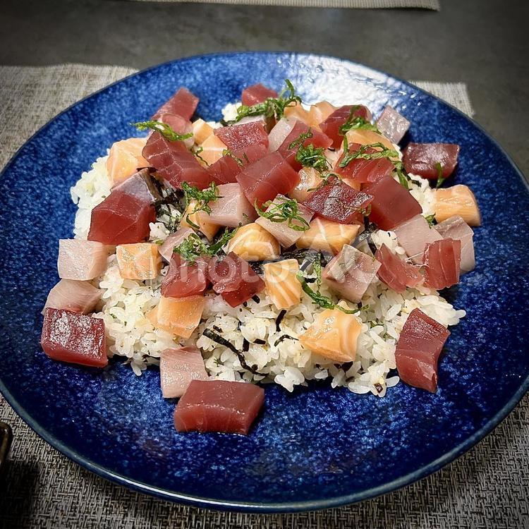 雛祭りの海鮮ちらし寿司 旦那飯,男の料理,手料理の写真素材