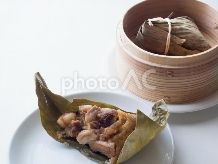 中華ちまきと蒸籠 ちまき,粽,中華の写真素材
