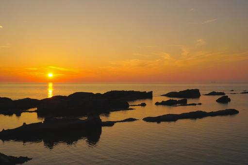 Beautiful sunset view from Benkei's Washing Rock, JPG Beautiful sunset view from Benkei's Washing Rock, JPG