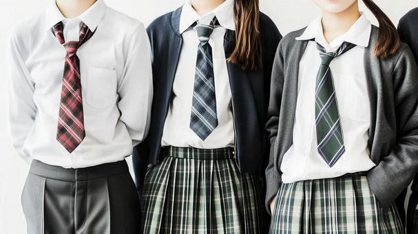 顔が写っていない高校生の制服スタイルの写真